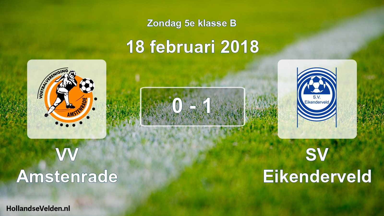 Total number of matches played: VV Amstenrade - SV Eikenderveld 0 - 1 (18 February 2018)
