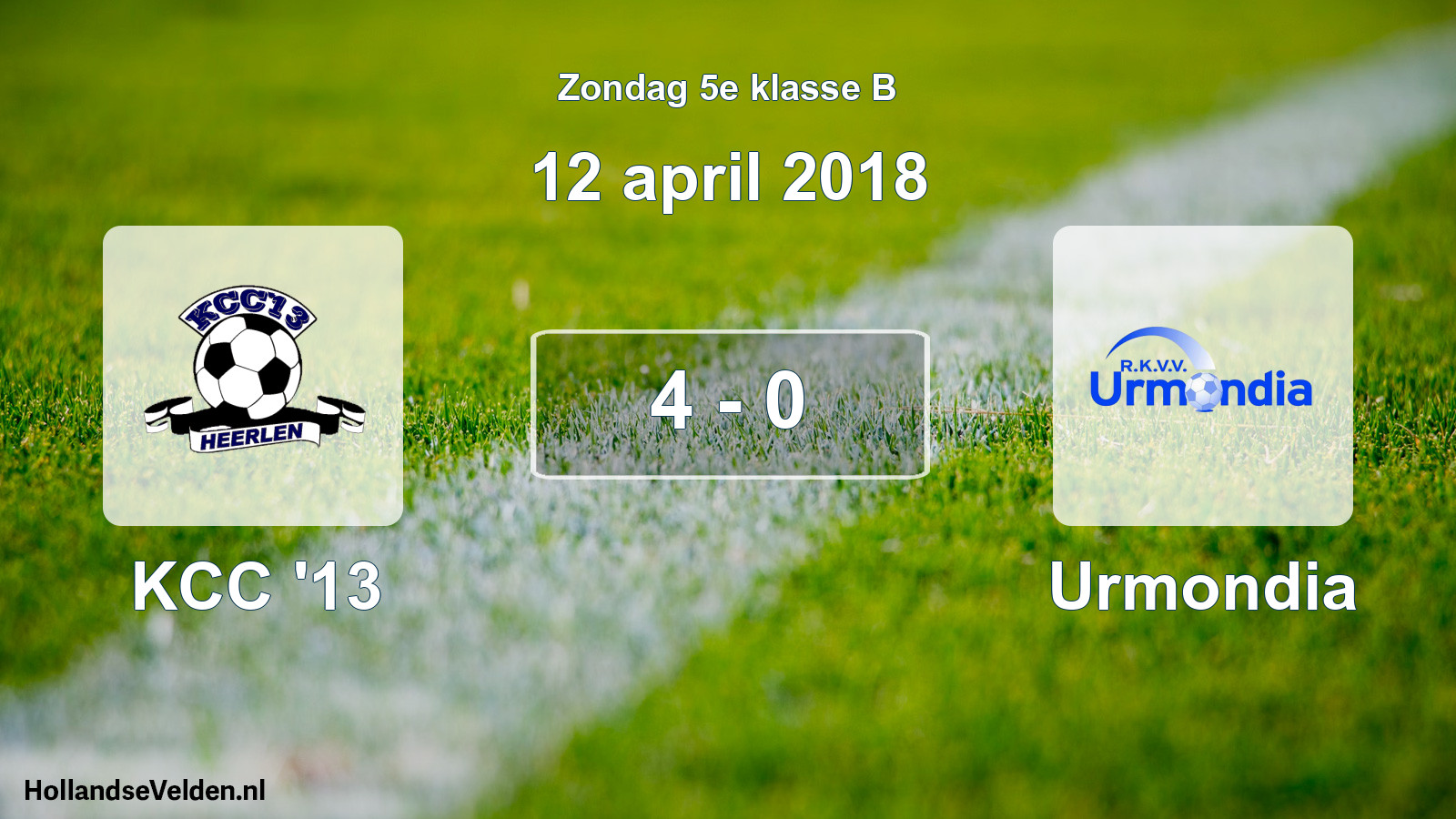 Total number of matches played: KCC '13 - Urmondia 4 - 0 (12 April 2018)