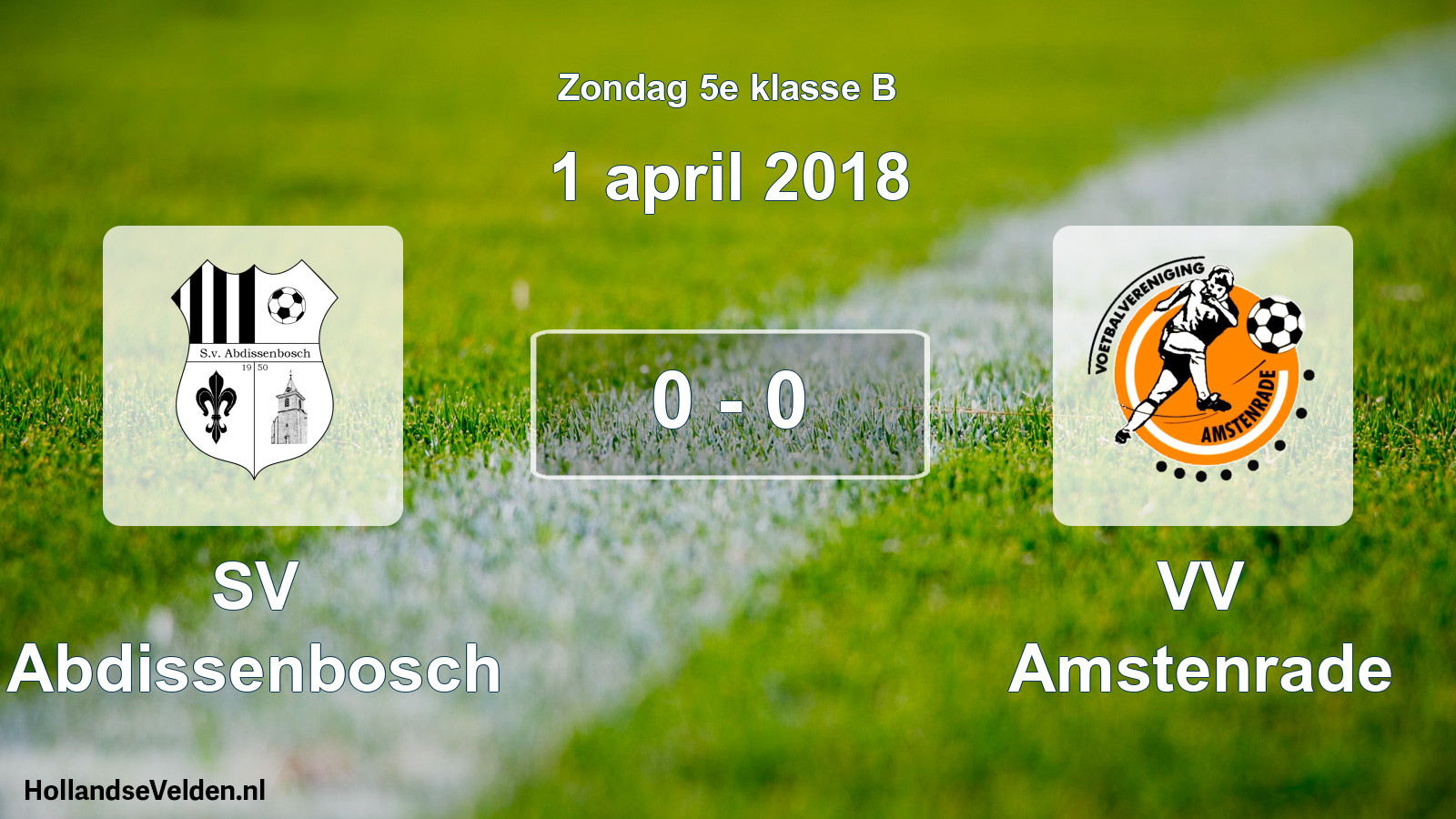 Total number of matches played: SV Abdissenbosch - VV Amstenrade 0 - 0 (1 April 2018)