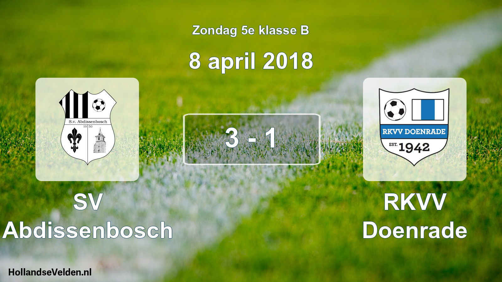 Total number of matches played: SV Abdissenbosch - RKVV Doenrade 3 - 1 (8 April 2018)