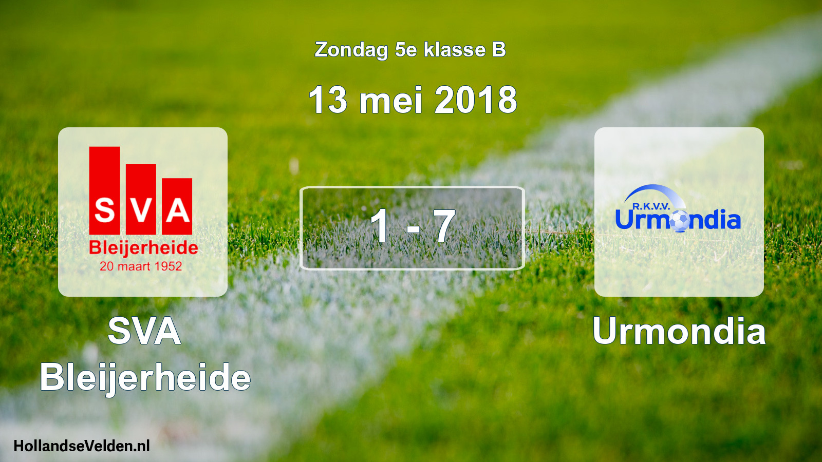 Total number of matches played: SVA Bleijerheide - Urmondia 1 - 7 (13 May 2018)