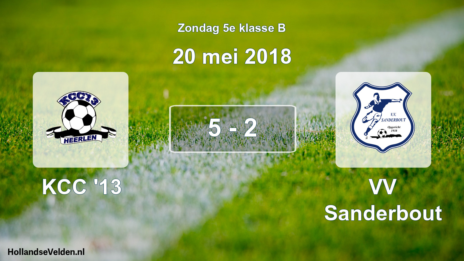 Total number of matches played: KCC '13 - VV Sanderbout 5 - 2 (20 May 2018)