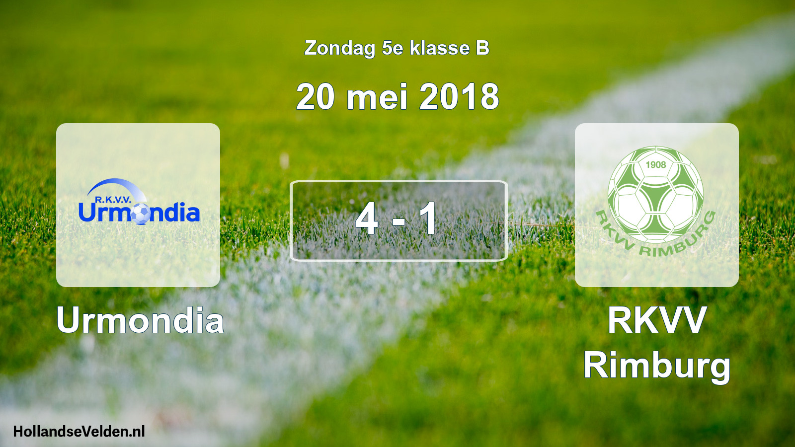 Total number of matches played: Urmondia - RKVV Rimburg 4 - 1 (20 May 2018)