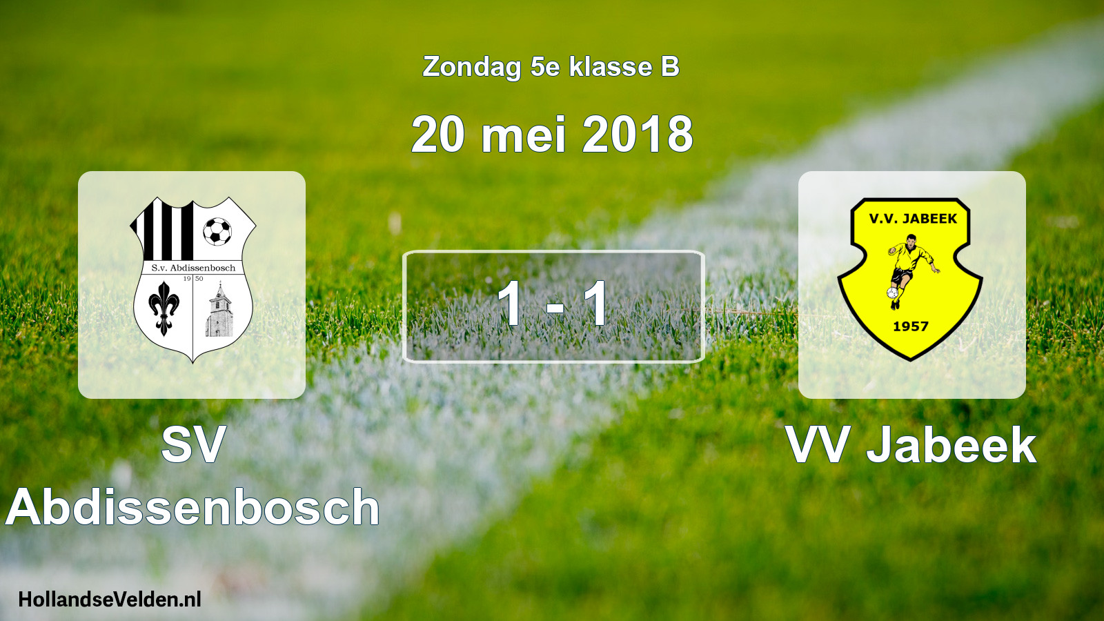 Total number of matches played: SV Abdissenbosch - VV Jabeek 1 - 1 (20 May 2018)