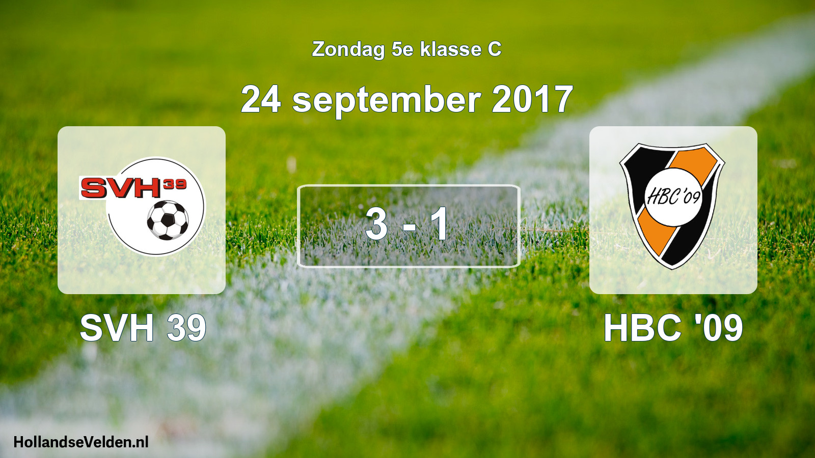 Total number of matches played: SVH 39 - HBC '09 3 - 1 (24 September 2017)