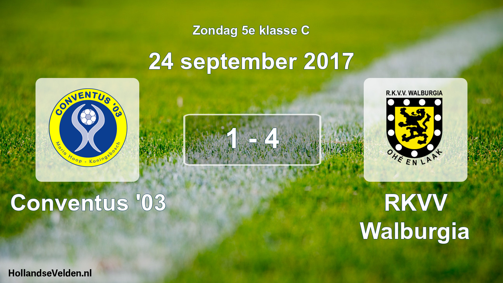 Total number of matches played: Conventus '03 - RKVV Walburgia 1 - 4 (24 September 2017)