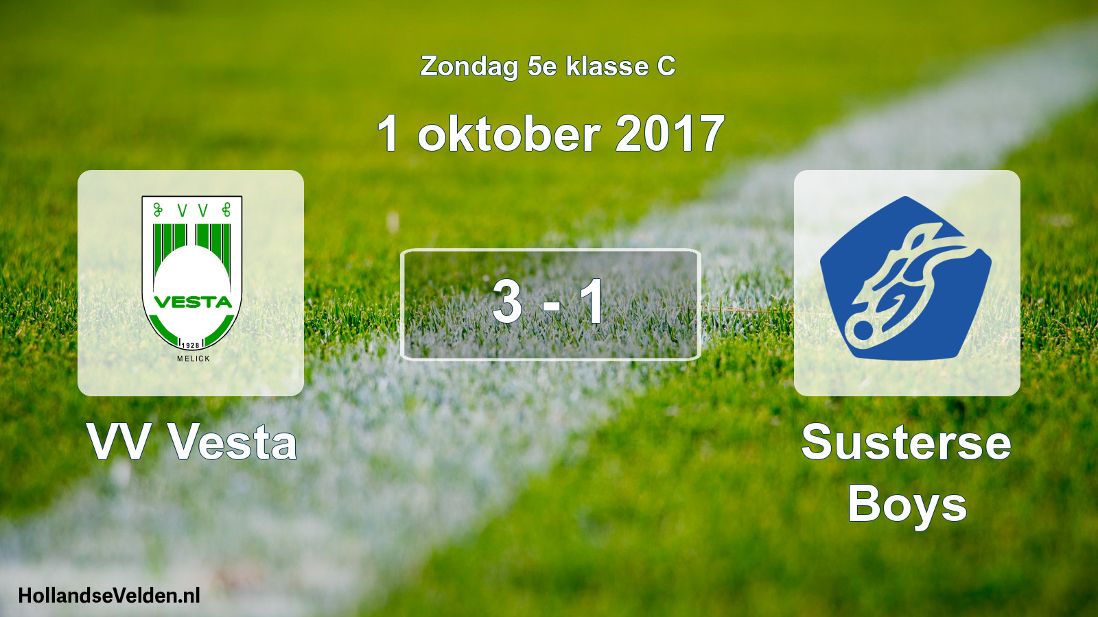 Total number of matches played: VV Vesta - Susterse Boys 3 - 1 (1 October 2017)
