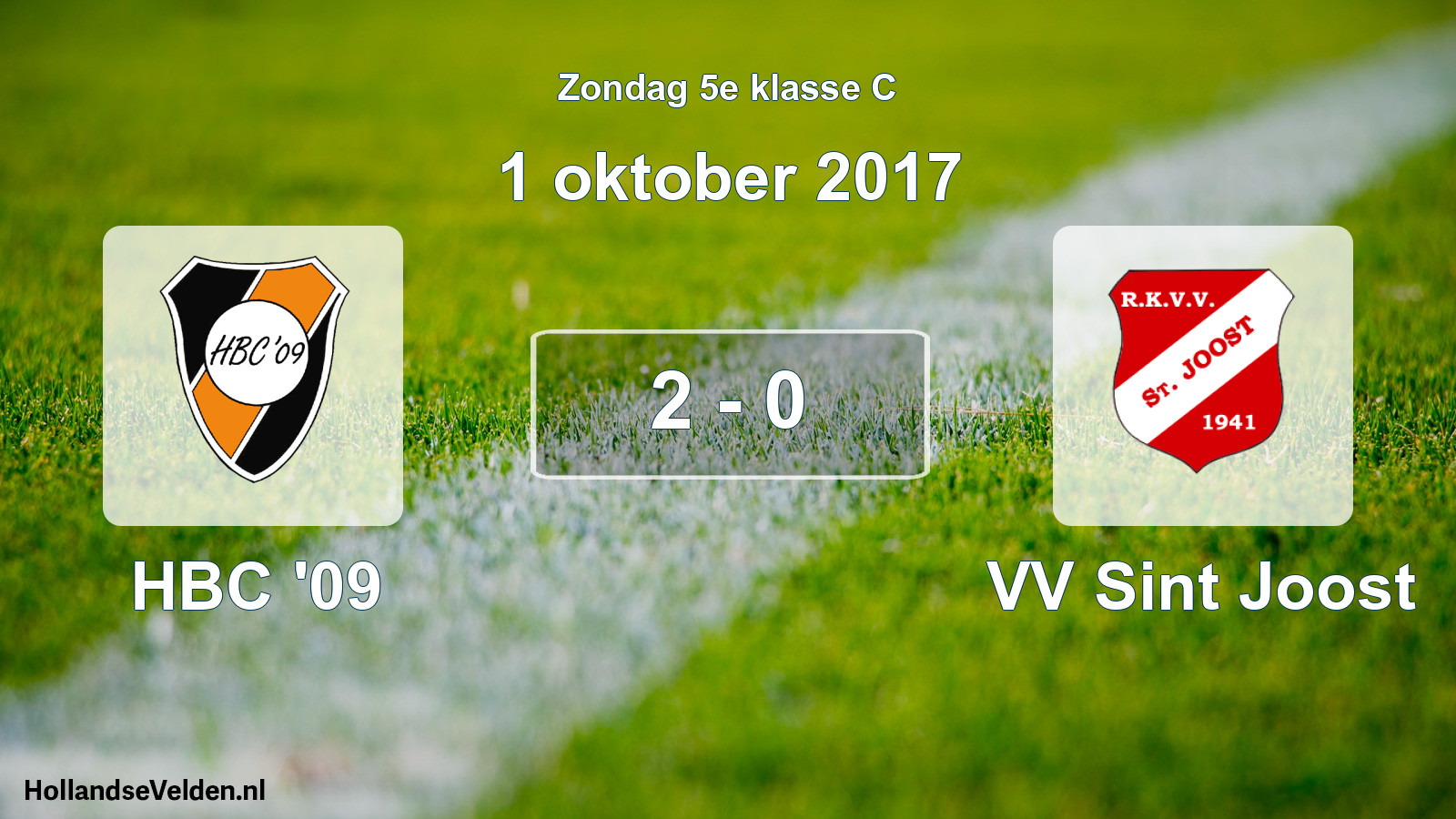 Total number of matches played: HBC '09 - VV Sint Joost 2 - 0 (1 October 2017)