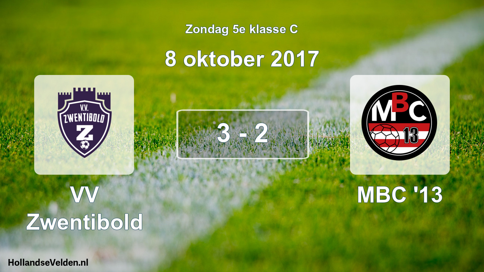 Total number of matches played: VV Zwentibold - MBC '13 3 - 2 (8 October 2017)