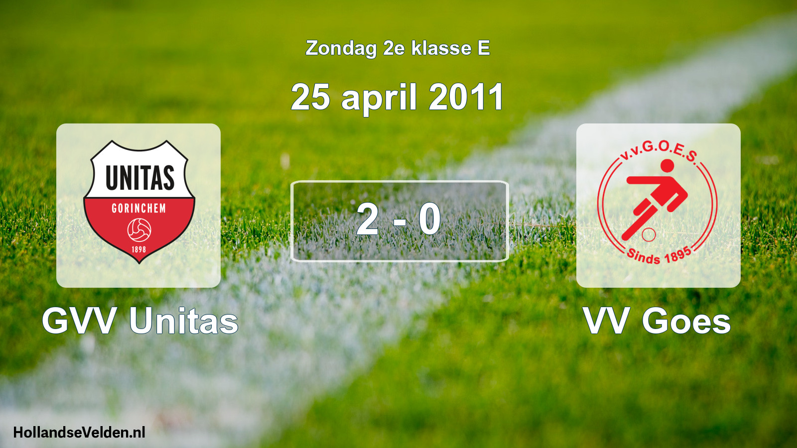 Total number of matches played: GVV Unitas - VV Goes 2 - 0 (25 April 2011)