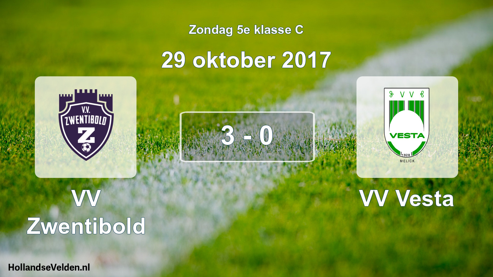 Total number of matches played: VV Zwentibold - VV Vesta 3 - 0 (29 October 2017)