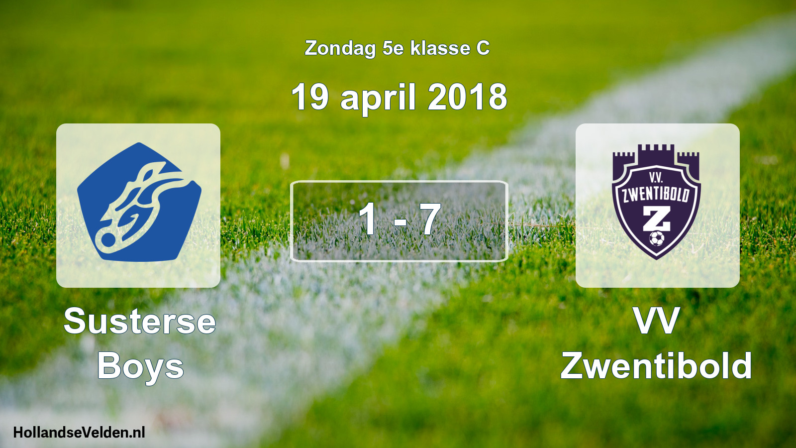 Total number of matches played: Susterse Boys - VV Zwentibold 1 - 7 (19 April 2018)