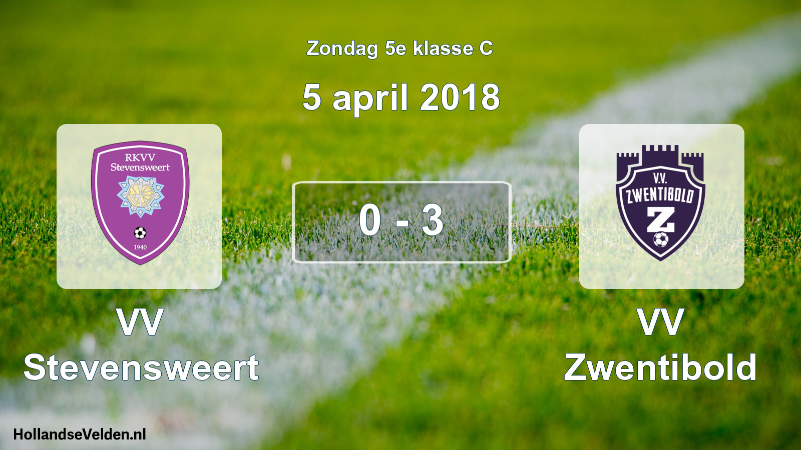 Total number of matches played: VV Stevensweert - VV Zwentibold 0 - 3 (5 April 2018)