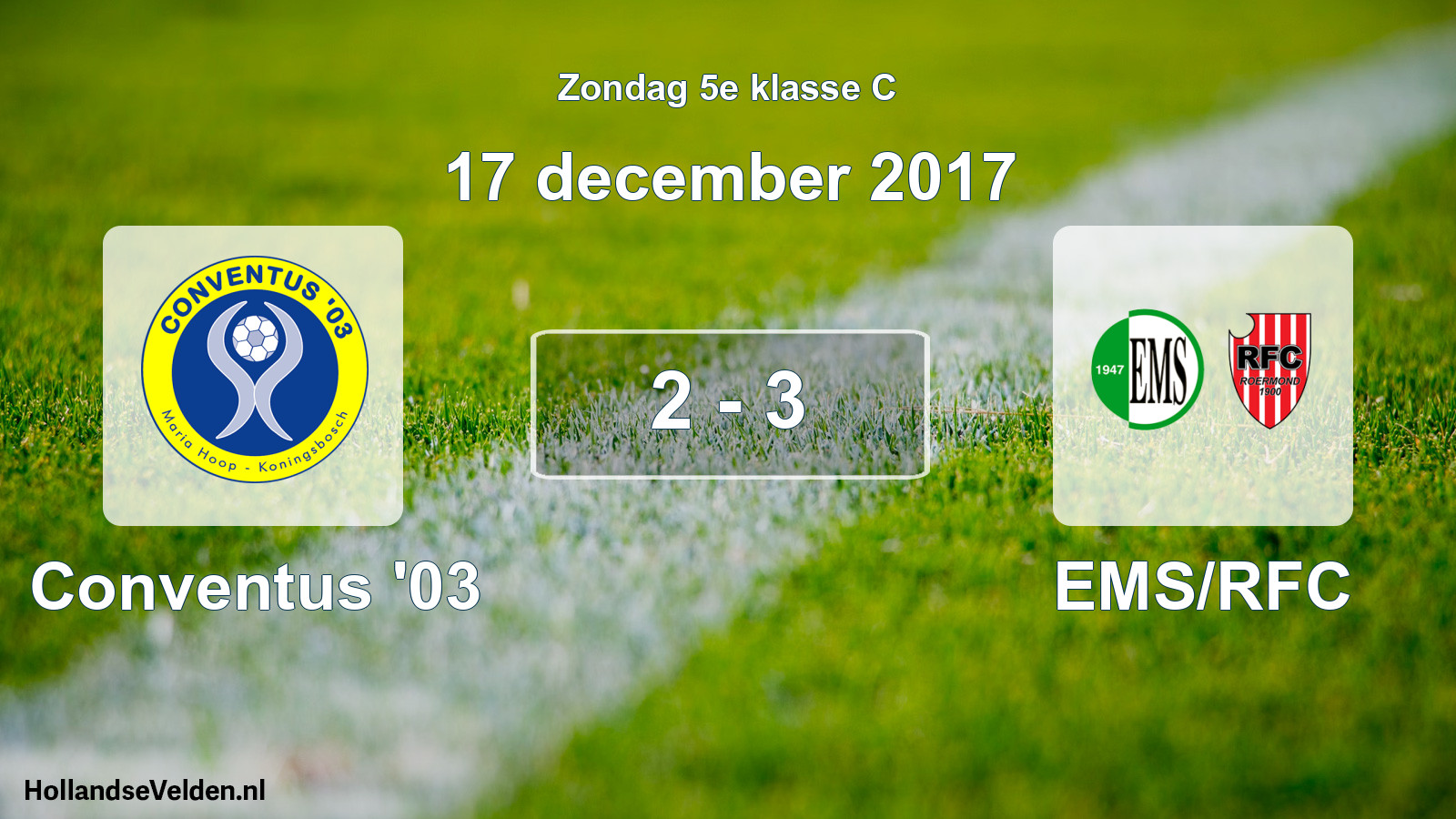 Total number of matches played: Conventus '03 - EMS/RFC 2 - 3 (17 December 2017)