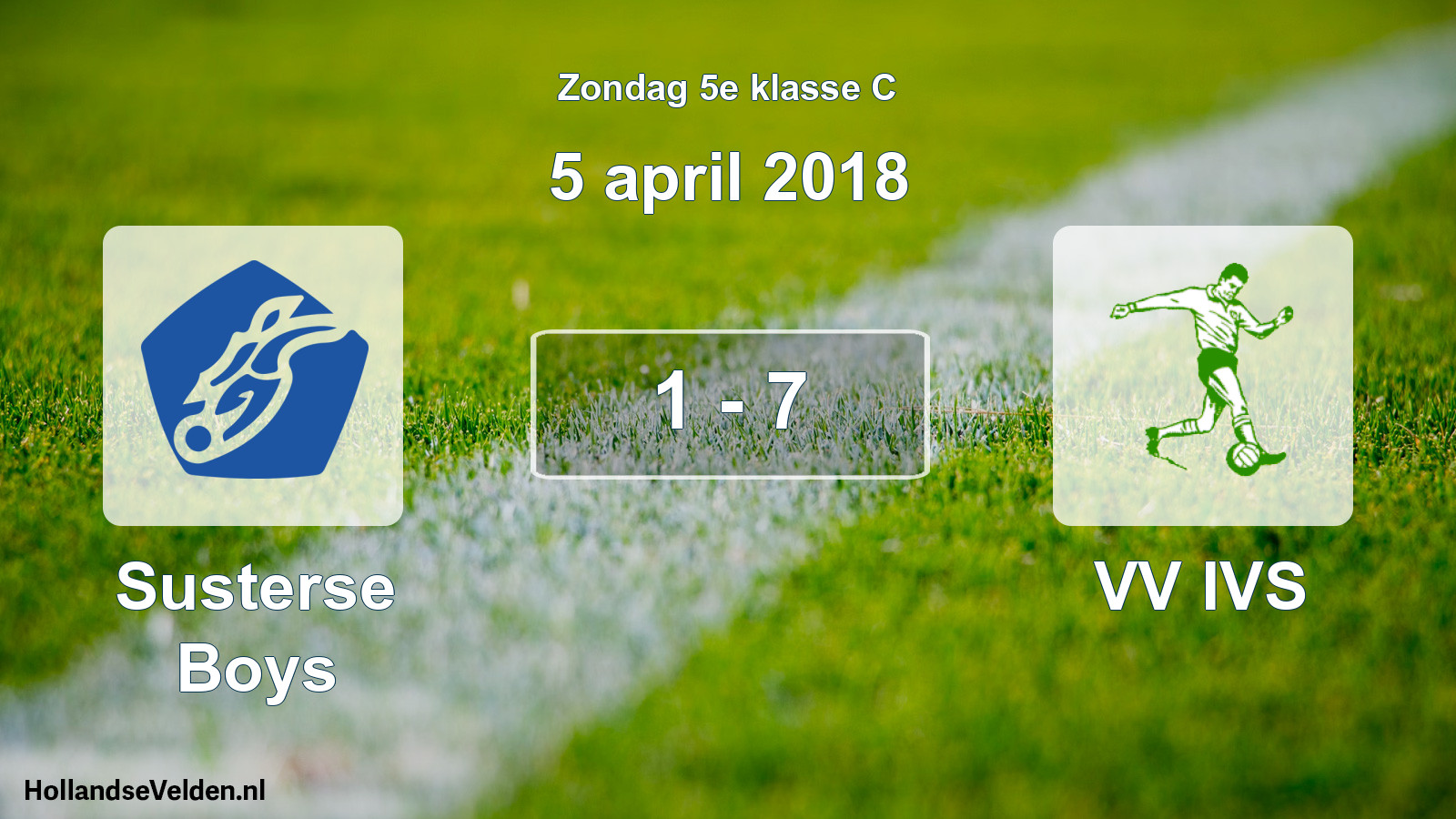 Total number of matches played: Susterse Boys - VV IVS 1 - 7 (5 April 2018)