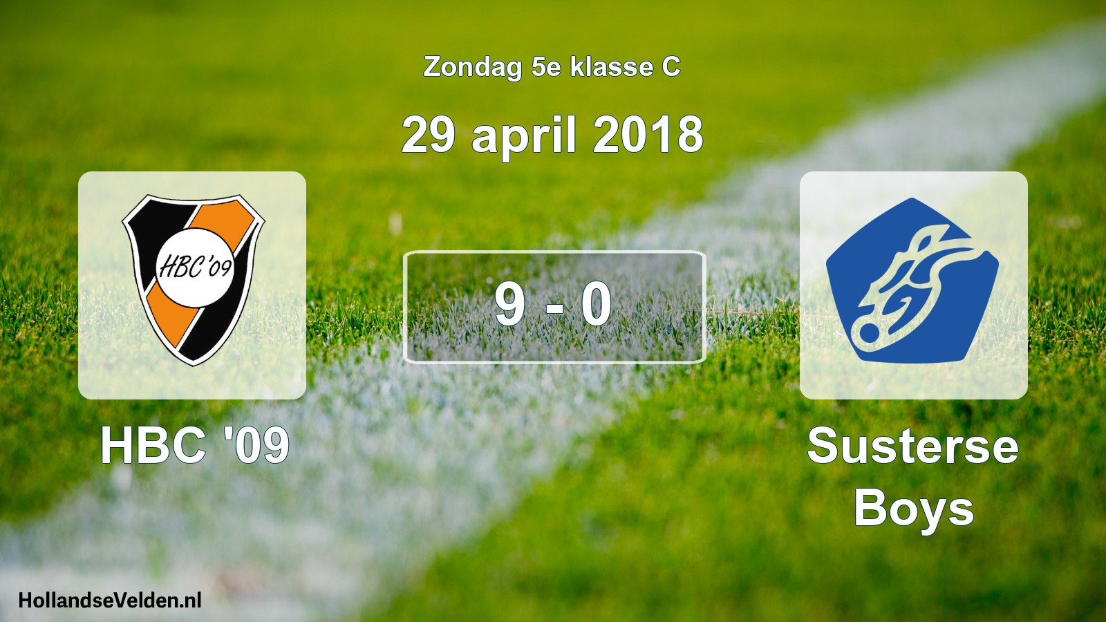 Total number of matches played: HBC '09 - Susterse Boys 9 - 0 (29 April 2018)