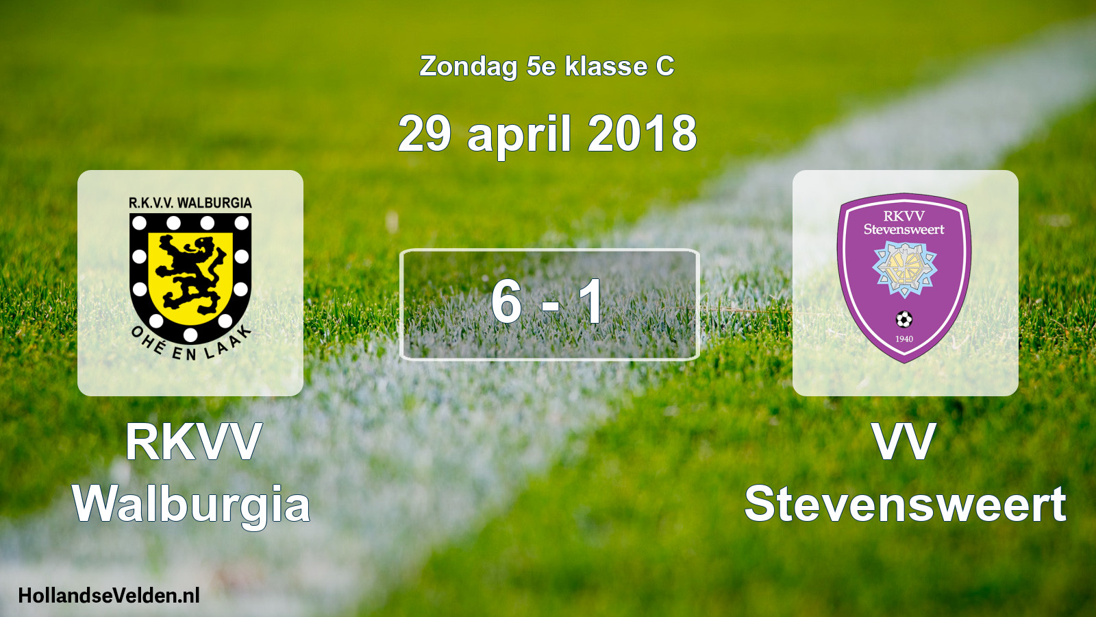 Total number of matches played: RKVV Walburgia - VV Stevensweert 6 - 1 (29 April 2018)