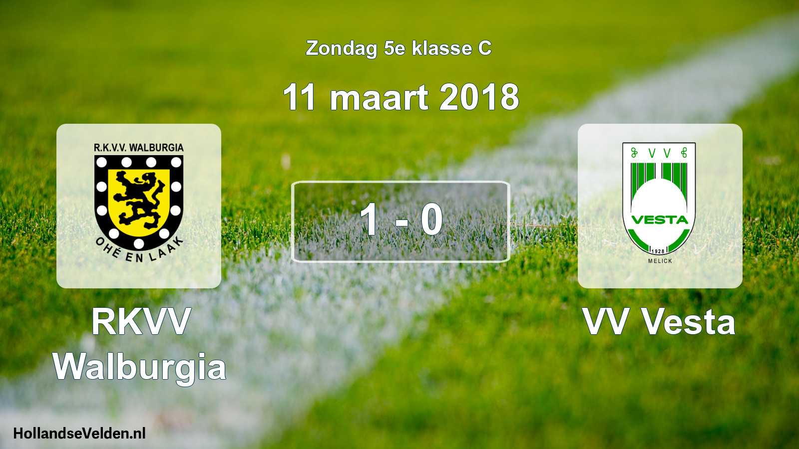 Total number of matches played: RKVV Walburgia - VV Vesta 1 - 0 (11 March 2018)