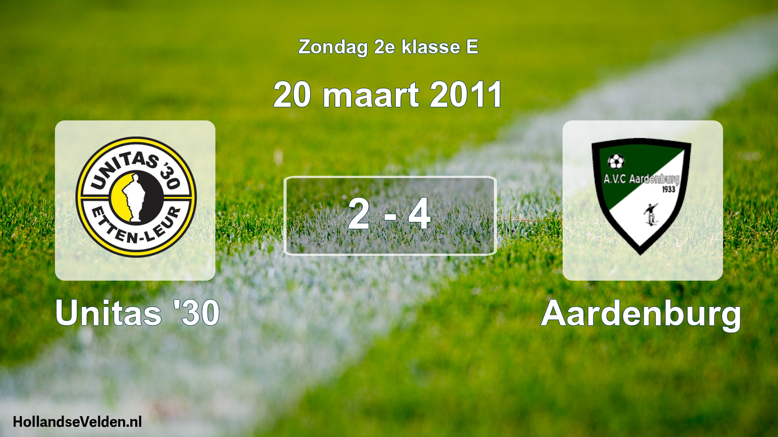 Total number of matches played: Unitas '30 - Aardenburg 2 - 4 (20 March 2011)