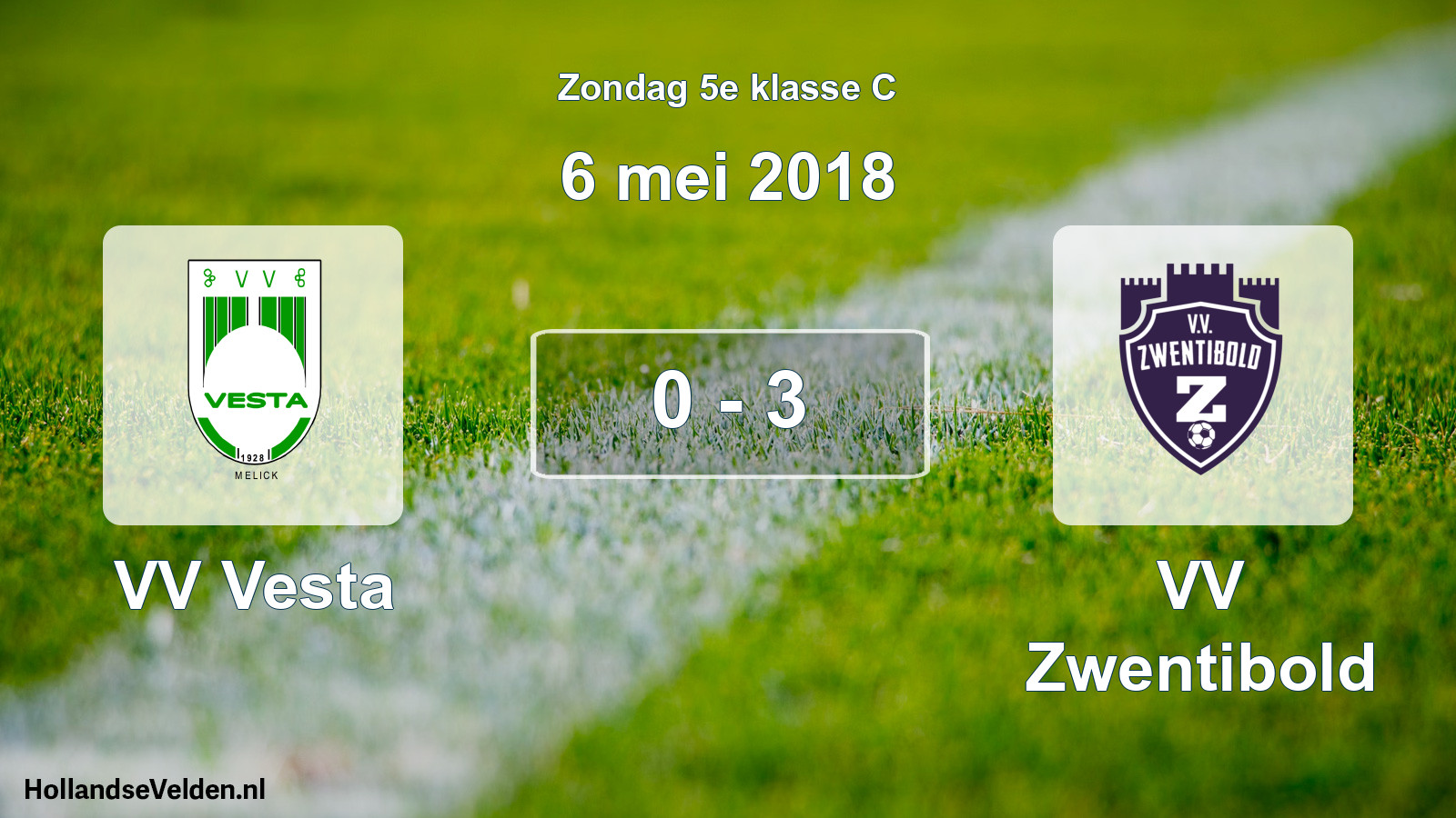 Total number of matches played: VV Vesta - VV Zwentibold 0 - 3 (6 May 2018)