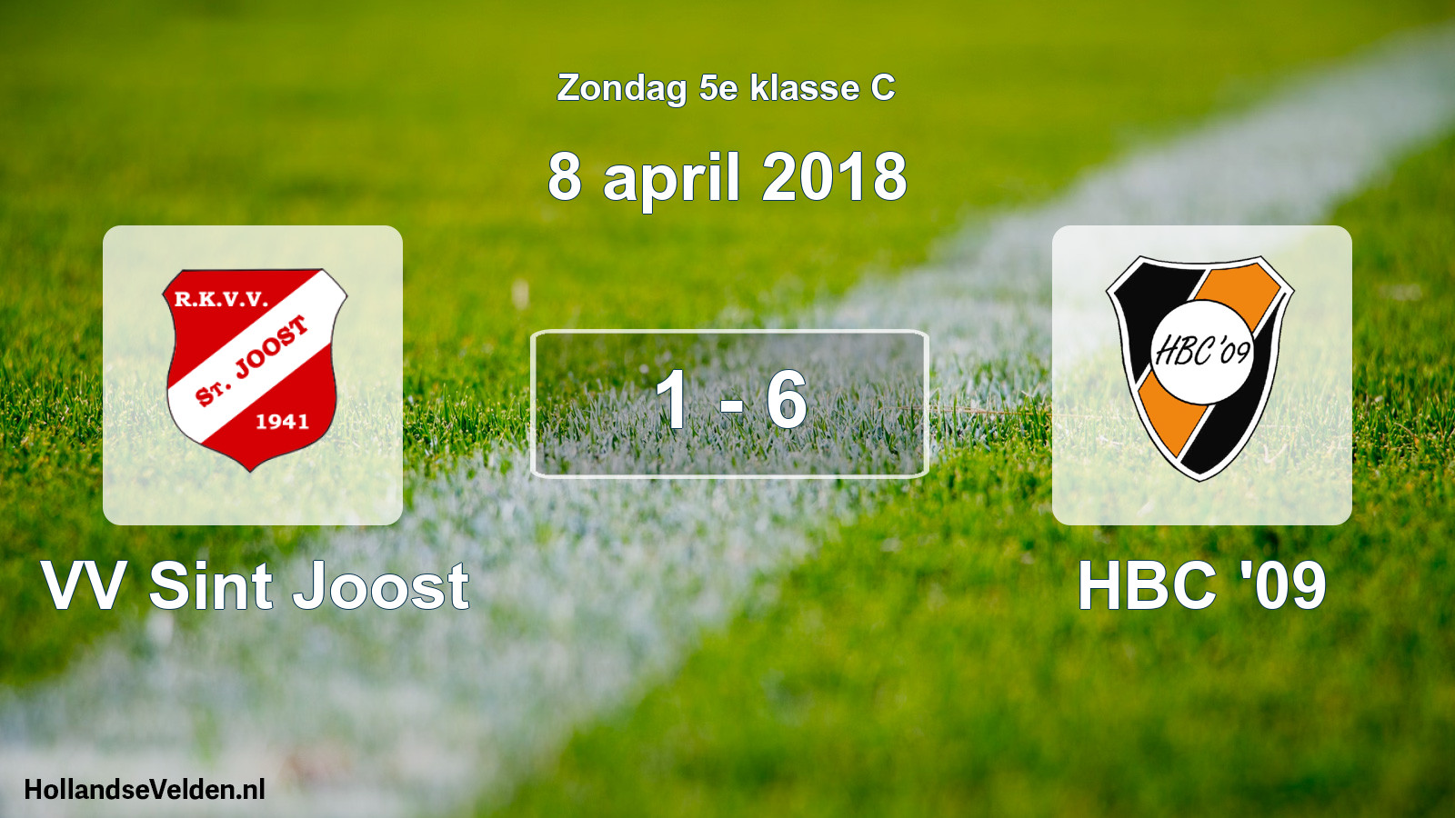 Total number of matches played: VV Sint Joost - HBC '09 1 - 6 (8 April 2018)