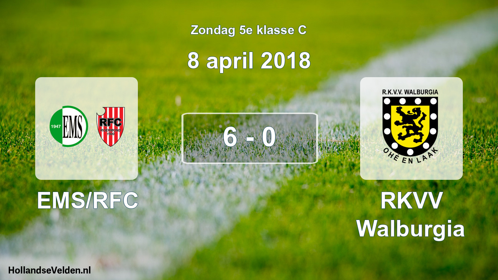 Total number of matches played: EMS/RFC - RKVV Walburgia 6 - 0 (8 April 2018)