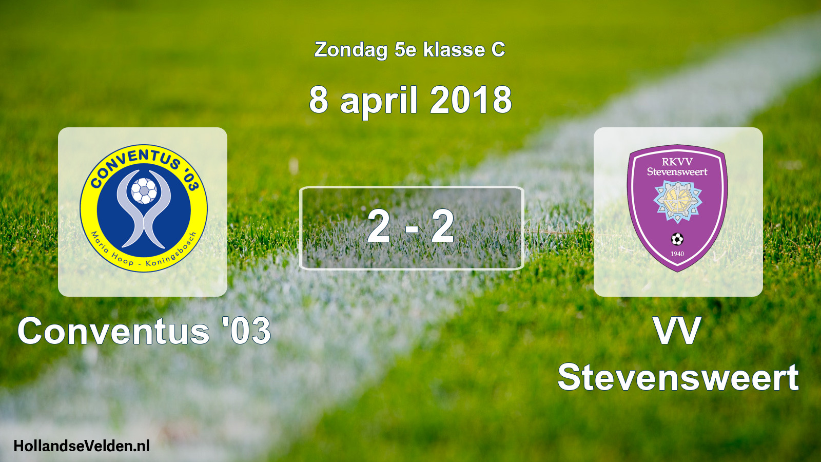 Total number of matches played: Conventus '03 - VV Stevensweert 2 - 2 (8 April 2018)
