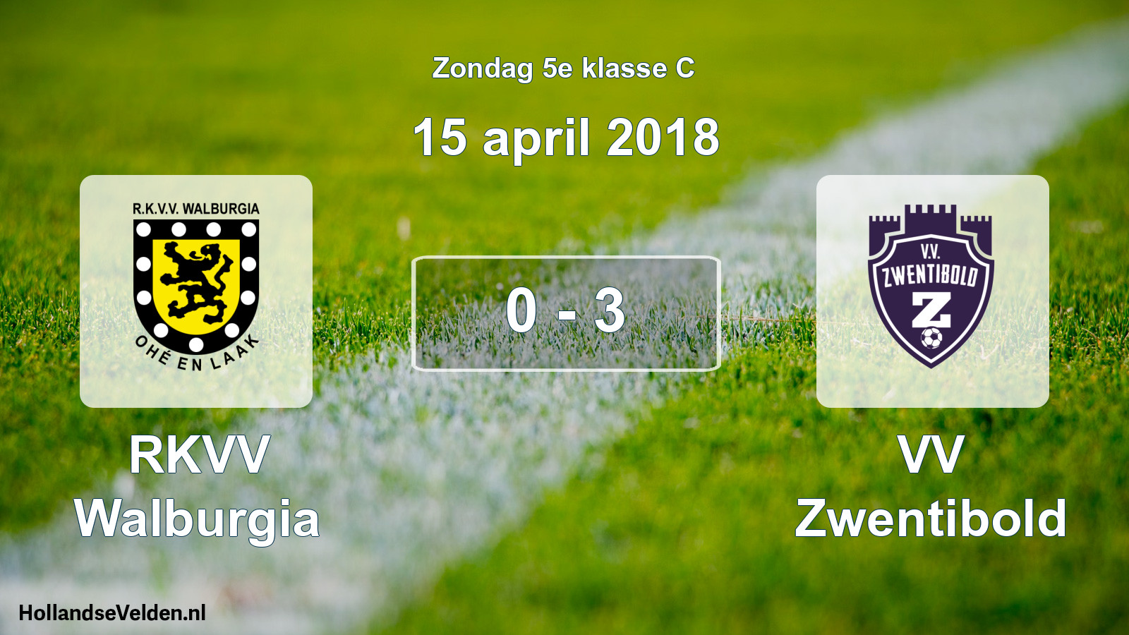 Total number of matches played: RKVV Walburgia - VV Zwentibold 0 - 3 (15 April 2018)
