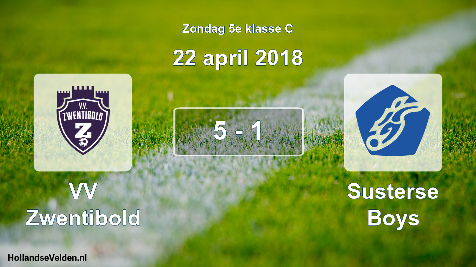 Total number of matches played: VV Zwentibold - Susterse Boys 5 - 1 (22 April 2018)