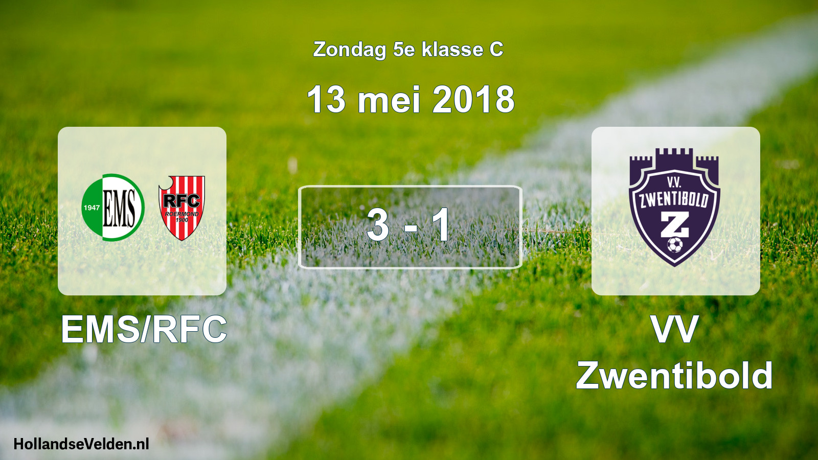 Total number of matches played: EMS/RFC - VV Zwentibold 3 - 1 (13 May 2018)