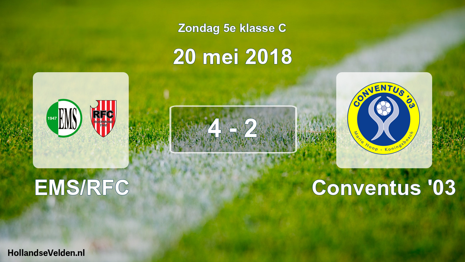 Total number of matches played: EMS/RFC - Conventus '03 4 - 2 (20 May 2018)