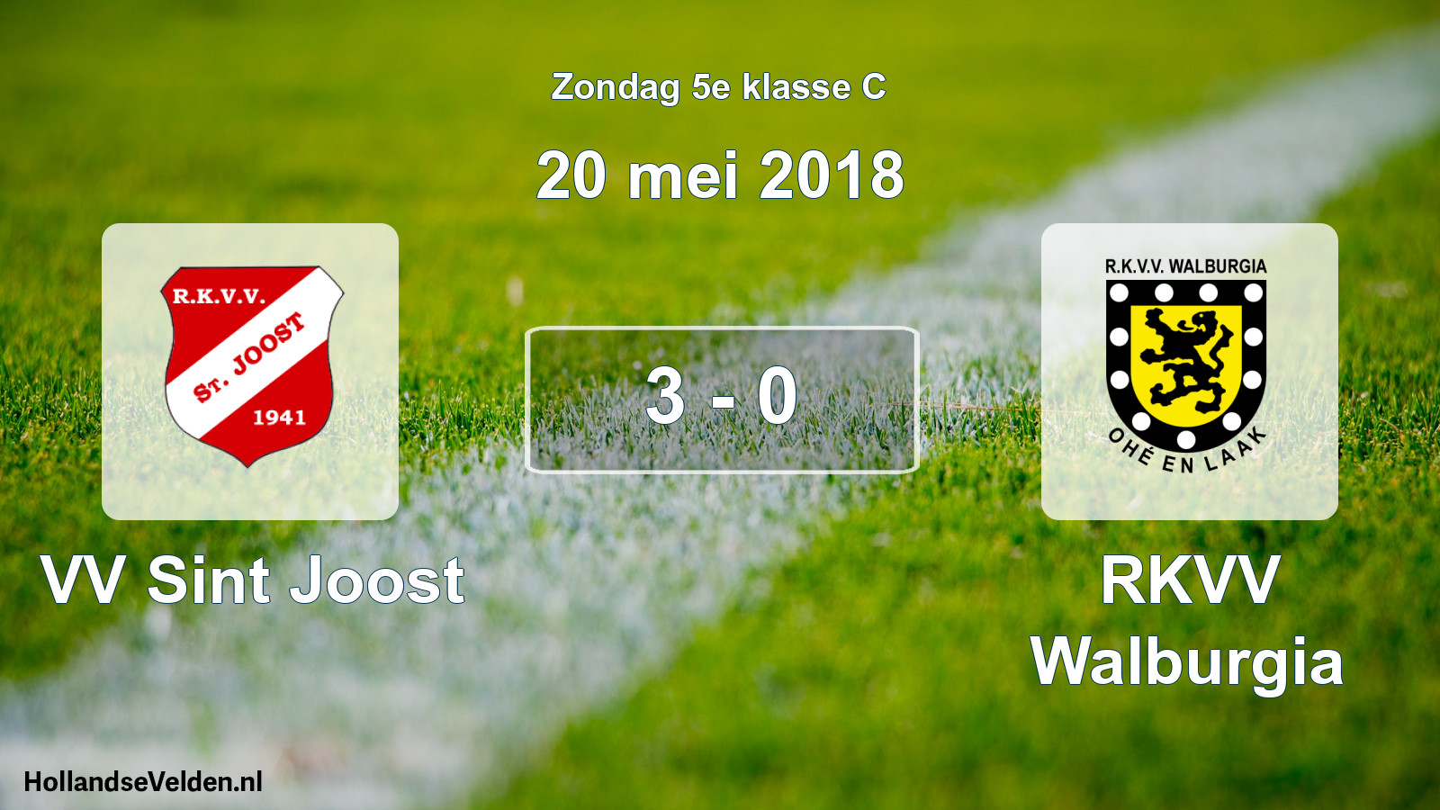 Total number of matches played: VV Sint Joost - RKVV Walburgia 3 - 0 (20 May 2018)