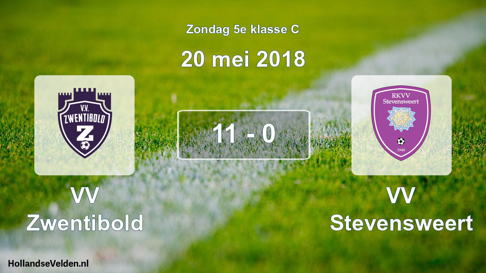 Total number of matches played: VV Zwentibold - VV Stevensweert 11 - 0 (20 May 2018)