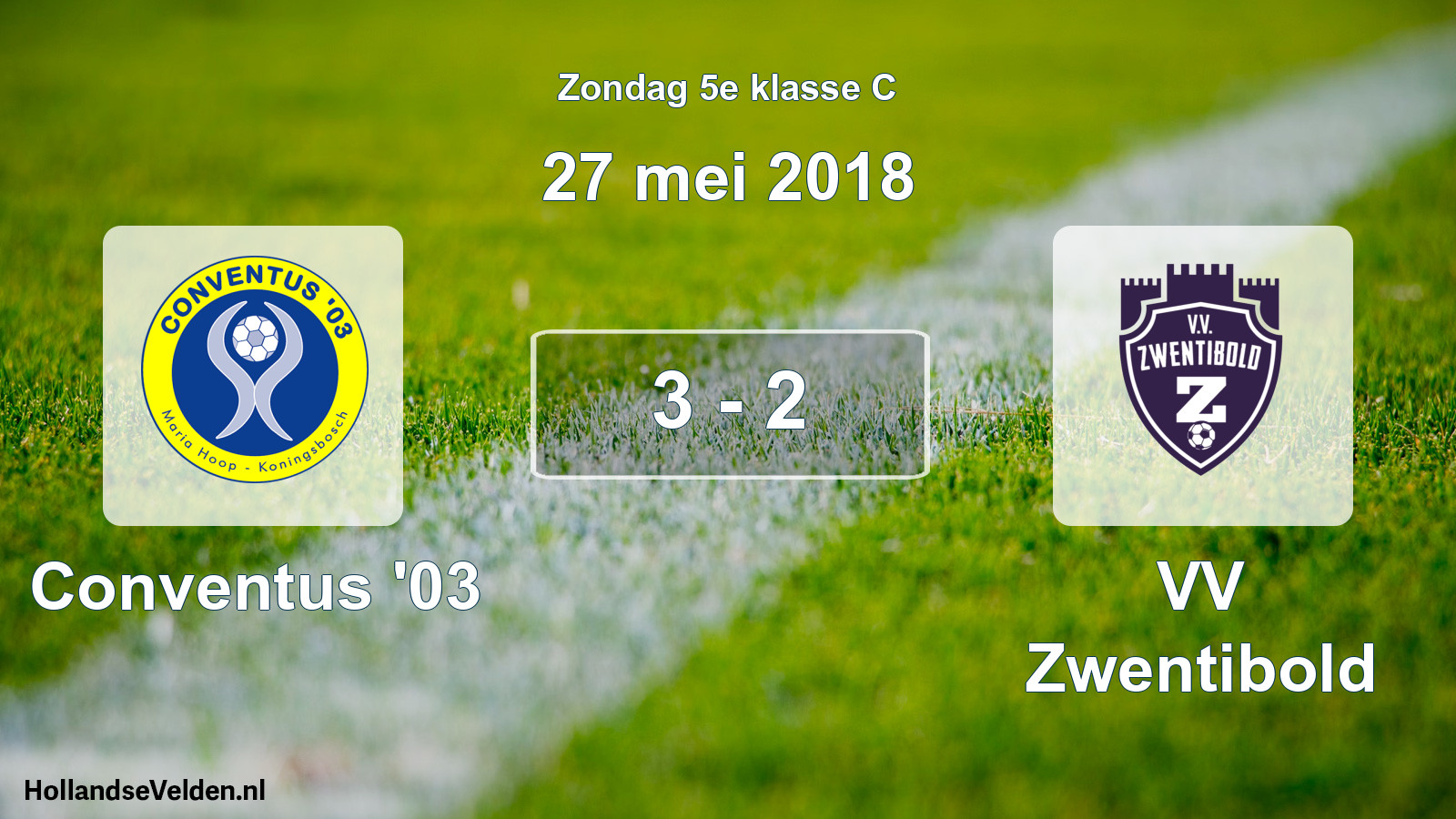 Total number of matches played: Conventus '03 - VV Zwentibold 3 - 2 (27 May 2018)