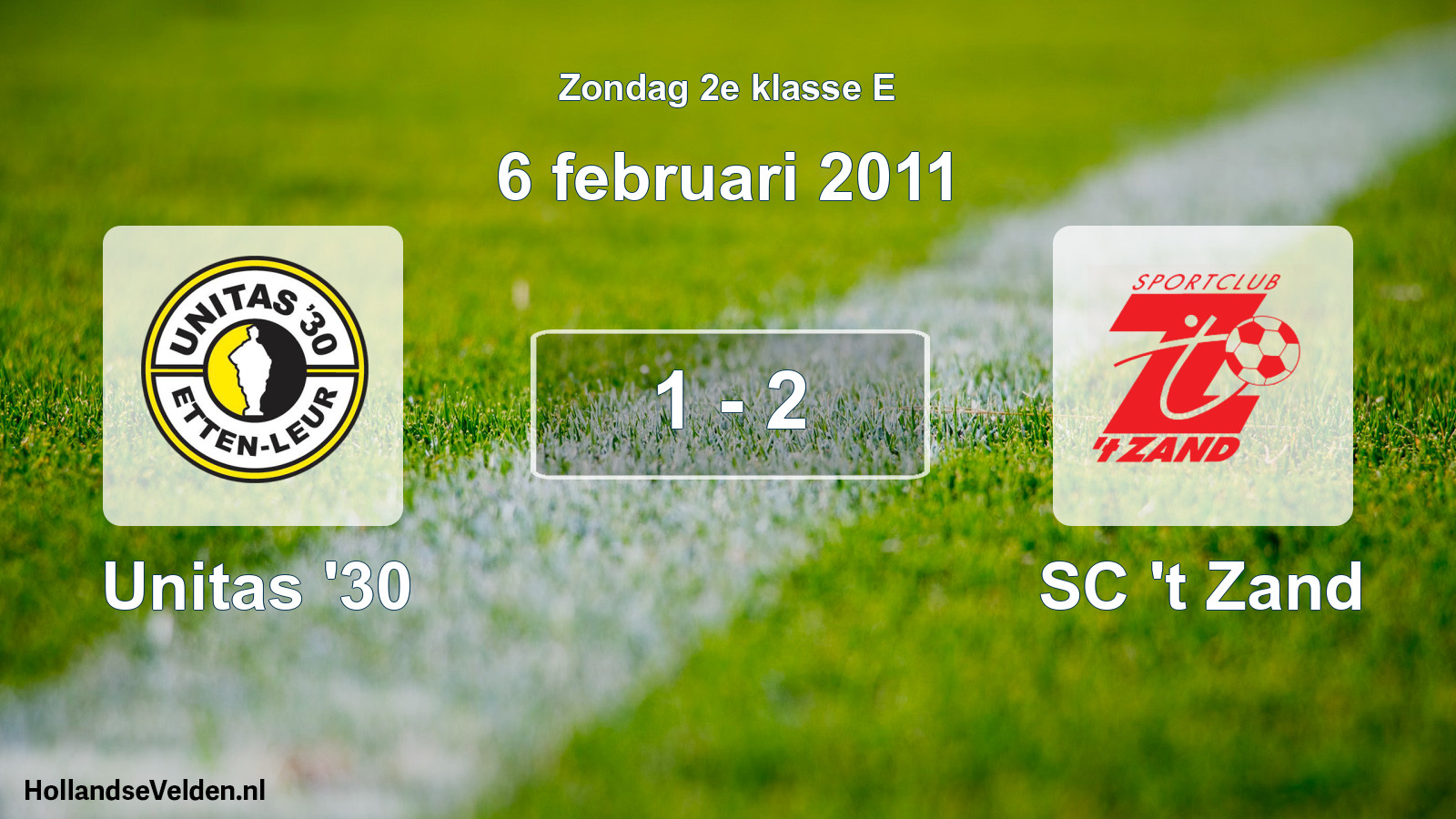 Total number of matches played: Unitas '30 - SC 't Zand 1 - 2 (6 February 2011)