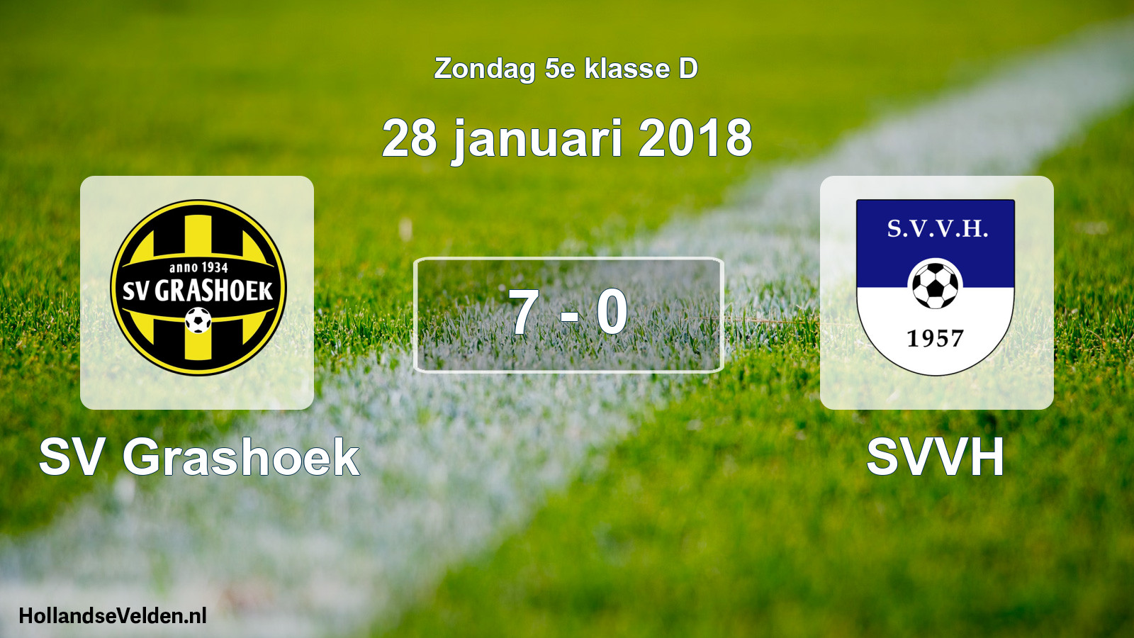 Total number of matches played: SV Grashoek - SVVH 7 - 0 (28 January 2018)