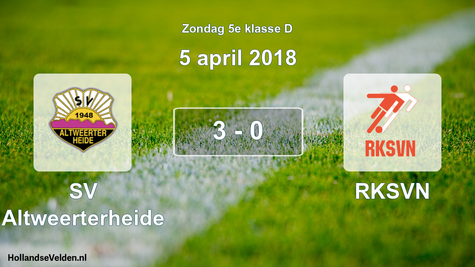 Total number of matches played: SV Altweerterheide - RKSVN 3 - 0 (5 April 2018)