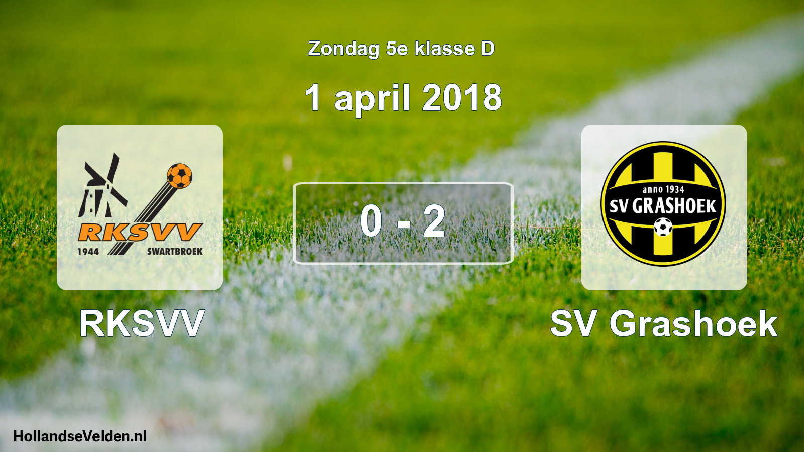 Total number of matches played: RKSVV - SV Grashoek 0 - 2 (1 April 2018)