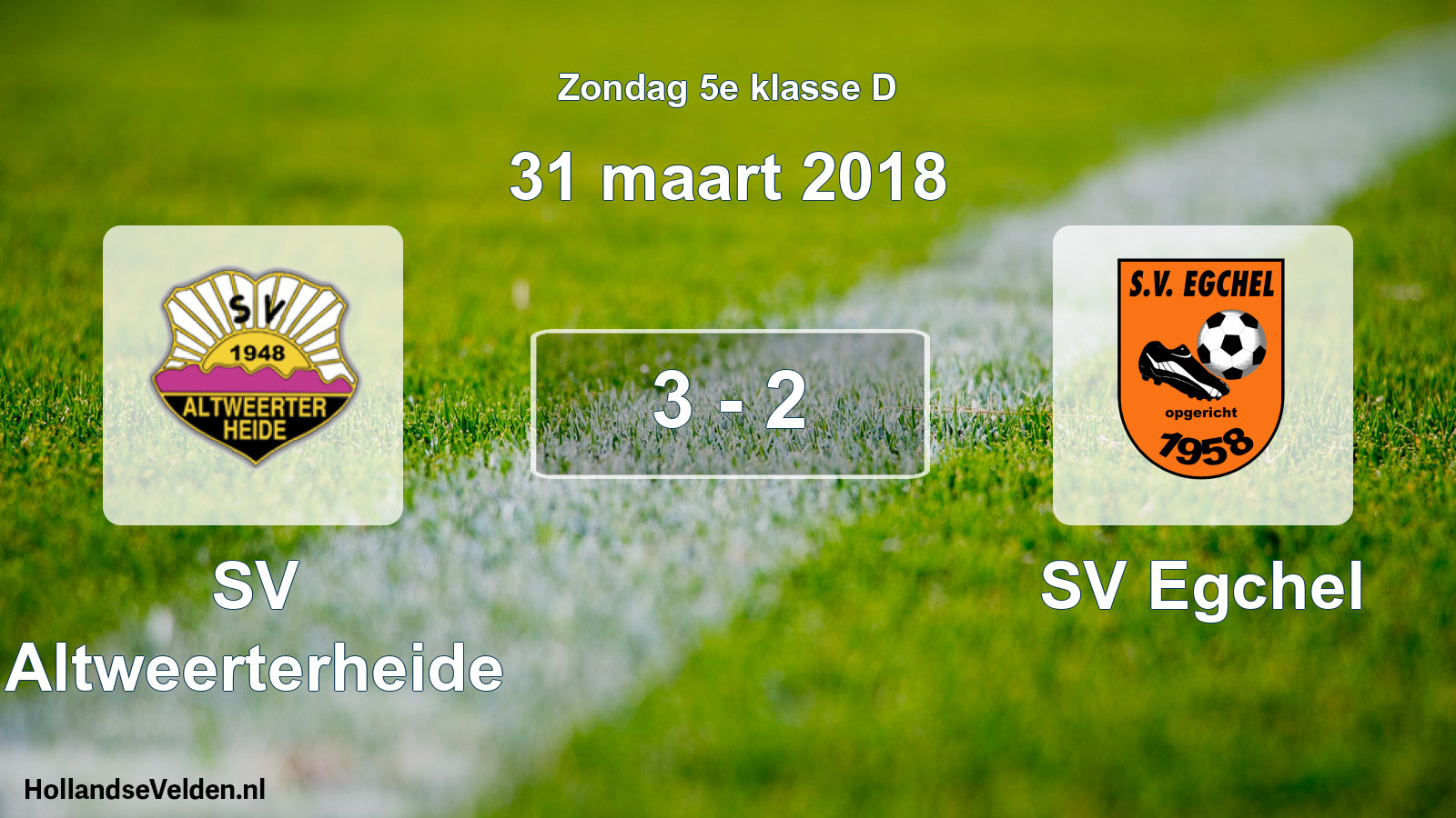 Total number of matches played: SV Altweerterheide - SV Egchel 3 - 2 (31 March 2018)
