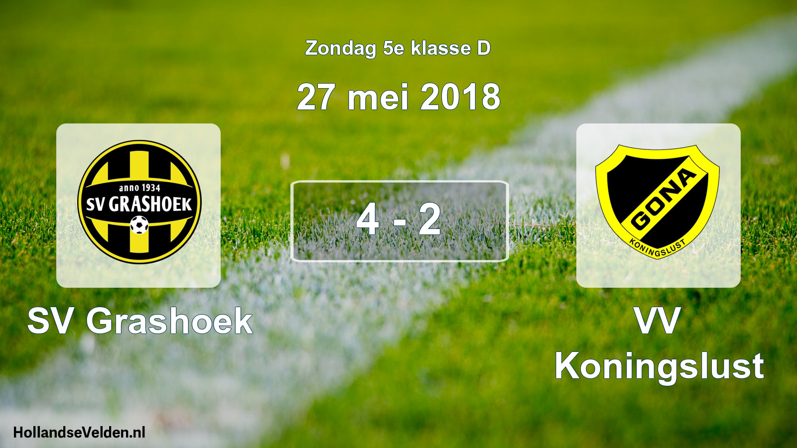 Total number of matches played: SV Grashoek - VV Koningslust 4 - 2 (27 May 2018)
