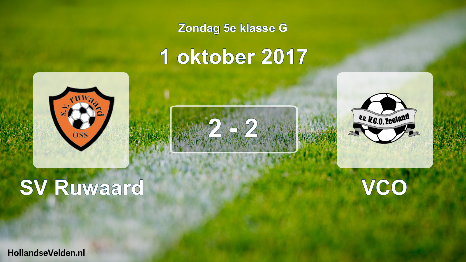 Total number of matches played: SV Ruwaard - VCO 2 - 2 (1 October 2017)