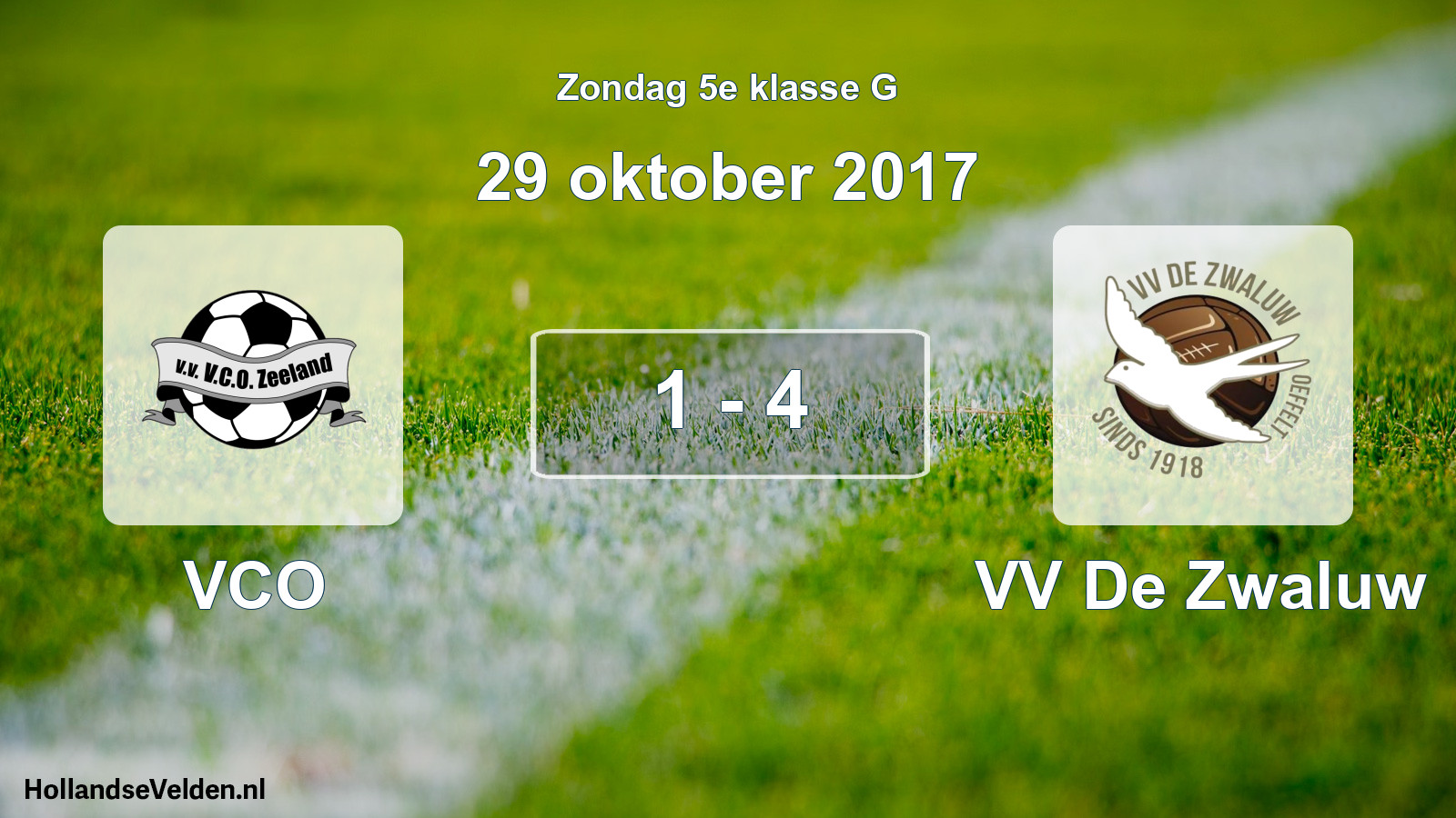 Total number of matches played: VCO - VV De Zwaluw 1 - 4 (29 October 2017)