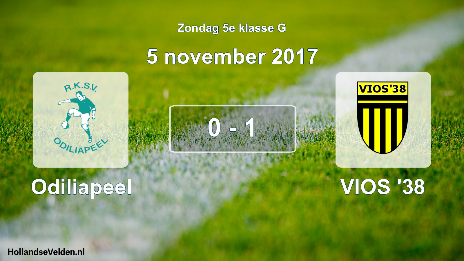 Total number of matches played: Odiliapeel - VIOS '38 0 - 1 (5 November 2017)