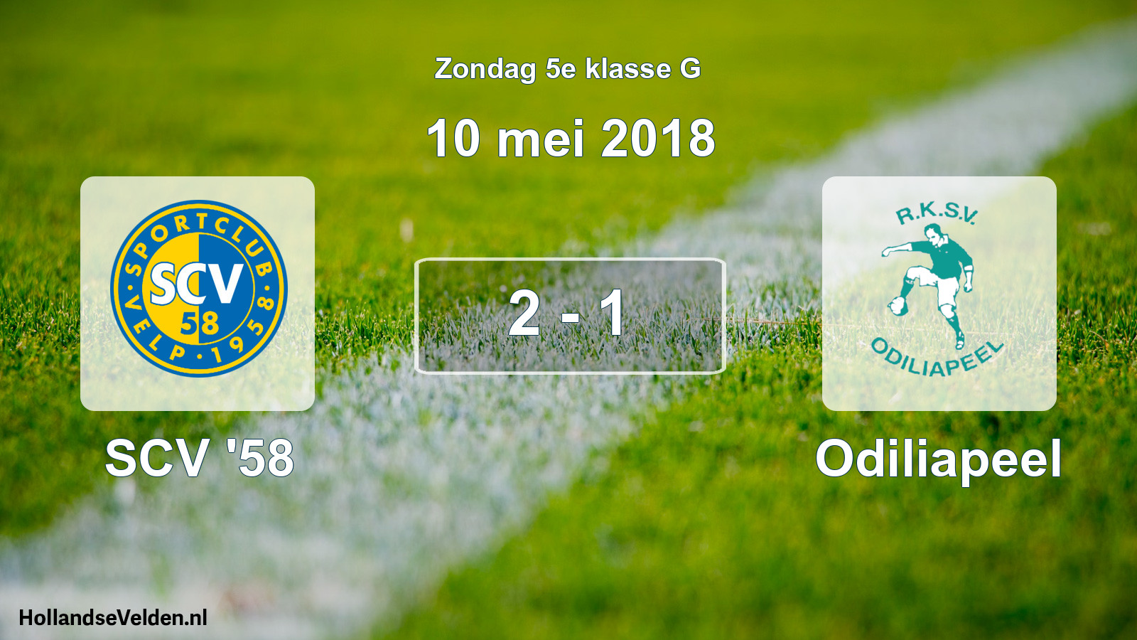 Total number of matches played: SCV '58 - Odiliapeel 2 - 1 (10 May 2018)