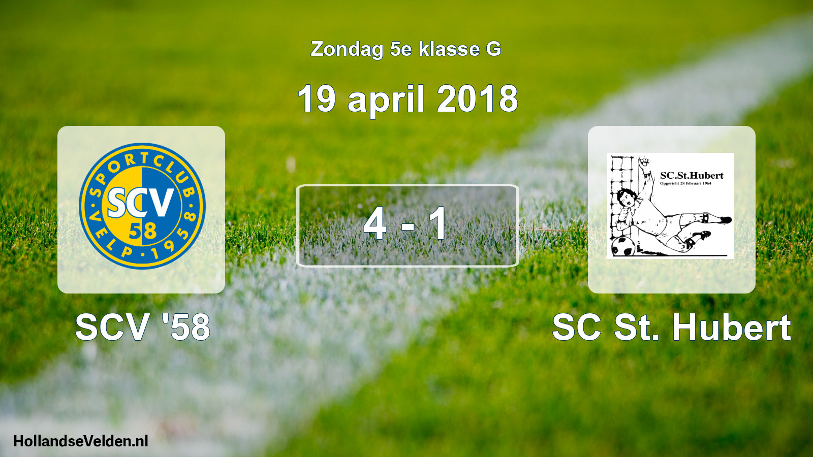 Total number of matches played: SCV '58 - SC St. Hubert 4 - 1 (19 April 2018)