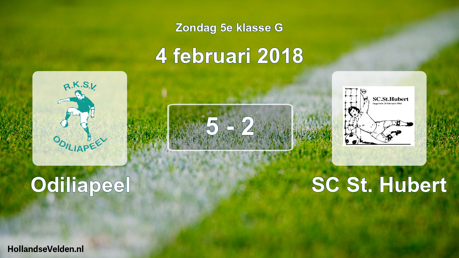 Total number of matches played: Odiliapeel - SC St. Hubert 5 - 2 (4 February 2018)