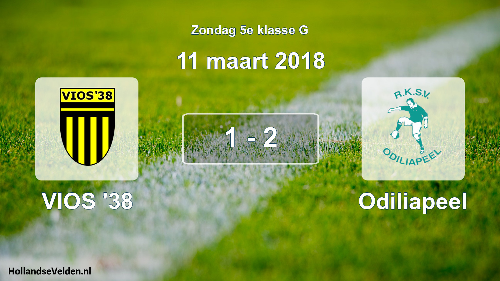 Total number of matches played: VIOS '38 - Odiliapeel 1 - 2 (11 March 2018)