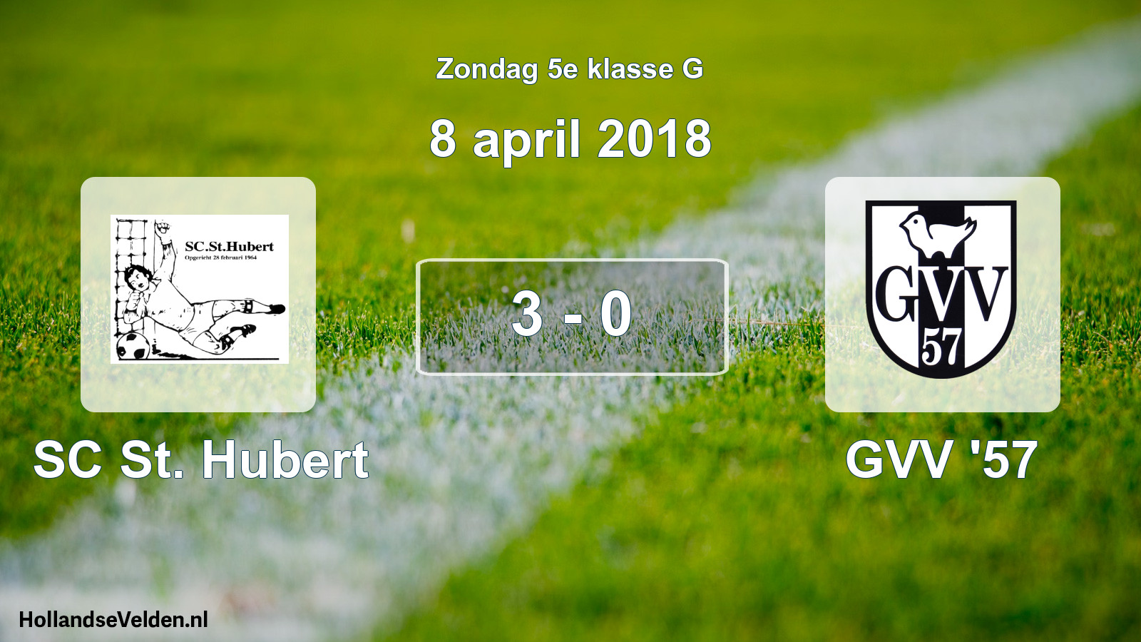 Total number of matches played: SC St. Hubert - GVV '57 3 - 0 (8 April 2018)