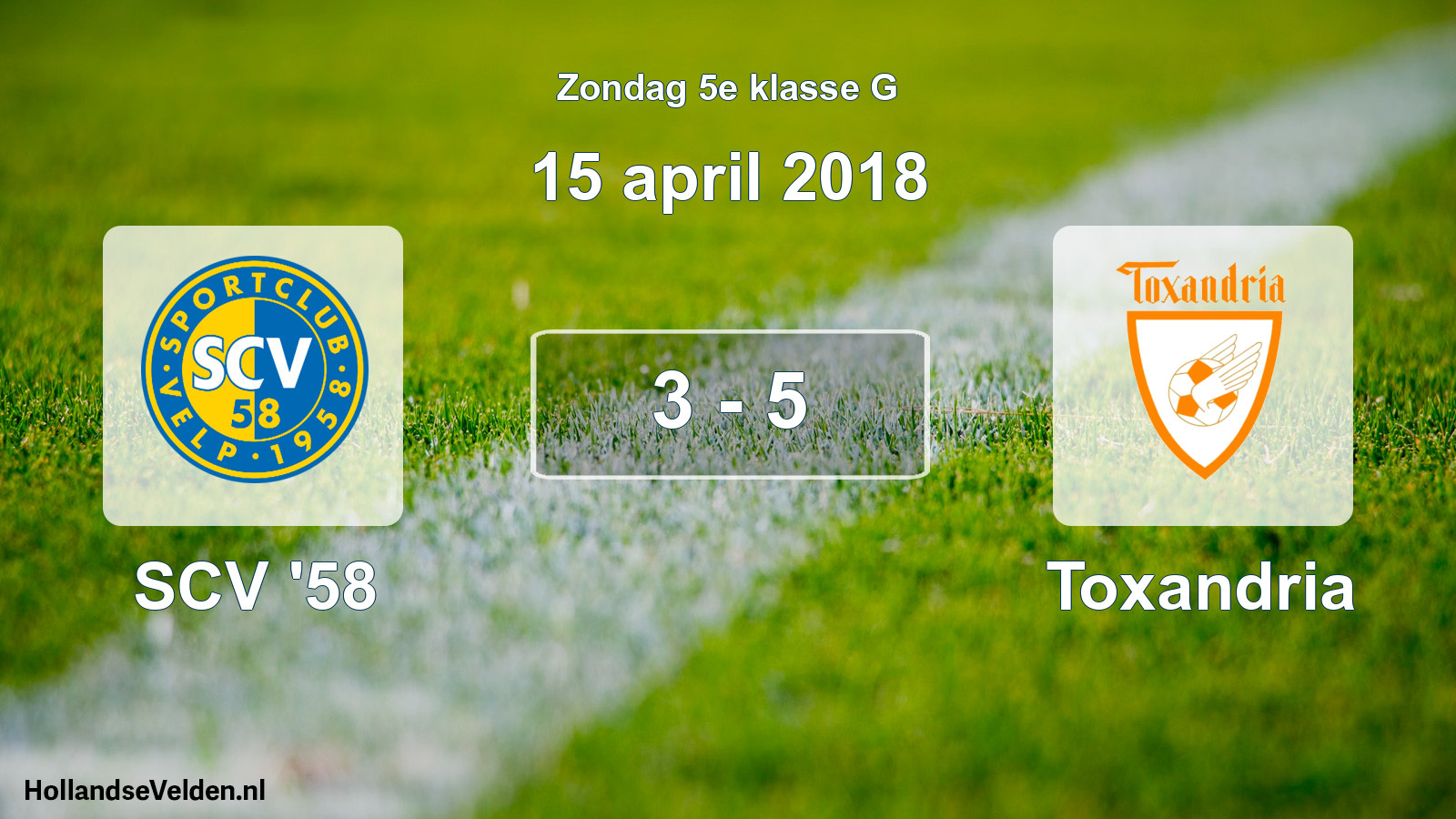 Total number of matches played: SCV '58 - Toxandria 3 - 5 (15 April 2018)