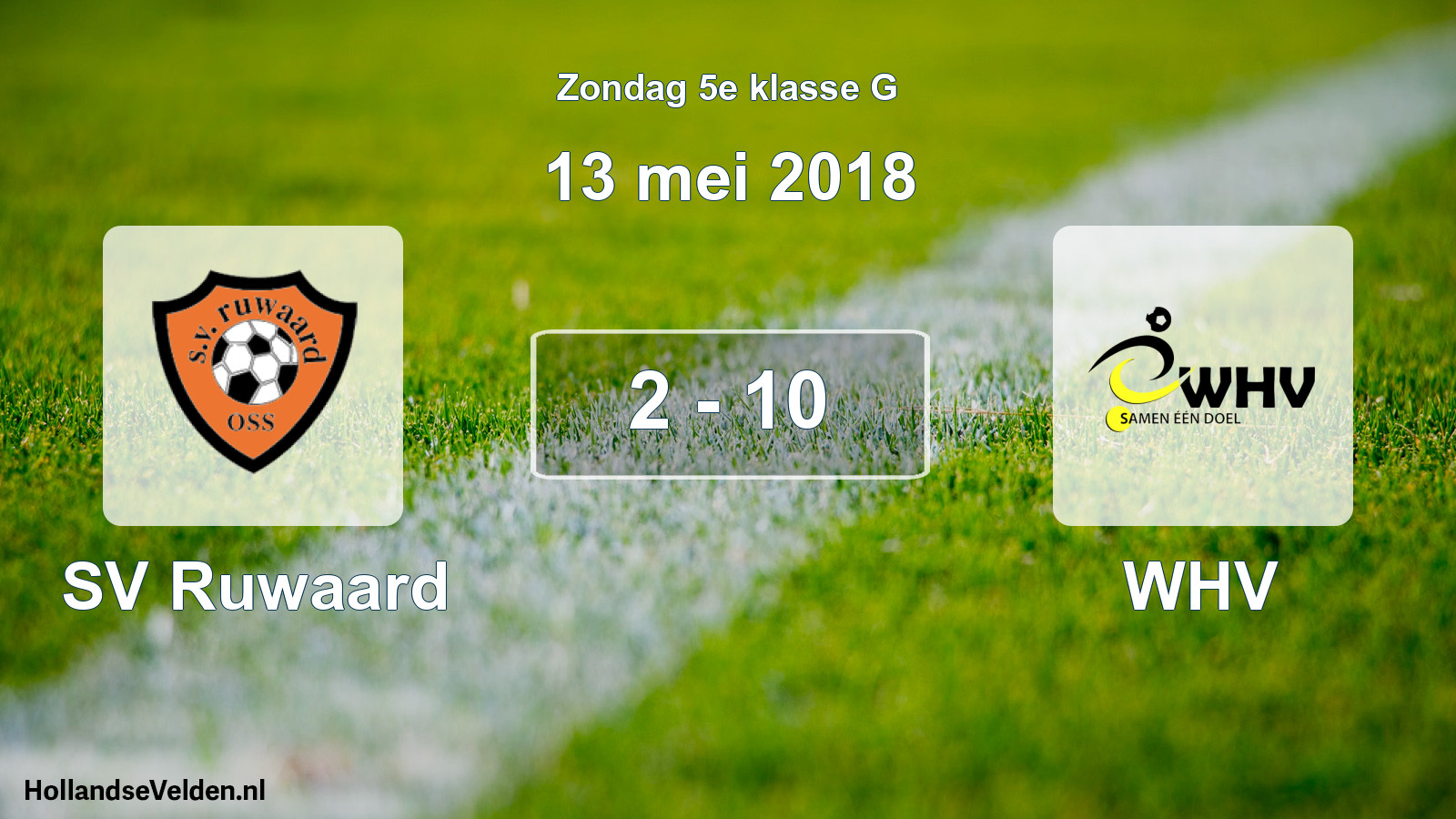 Total number of matches played: SV Ruwaard - WHV 2 - 10 (13 May 2018)